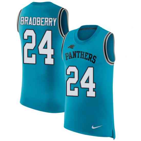 Nike Panthers #24 James Bradberry Blue Alternate Mens Stitched NFL Limited Rush Tank Top Jersey